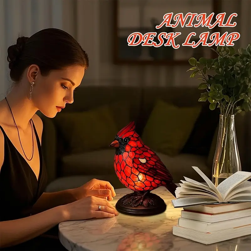 Cardinal Table Lamp 🐦 | Cozy Red Bird Decor for Bedroom & Living Room