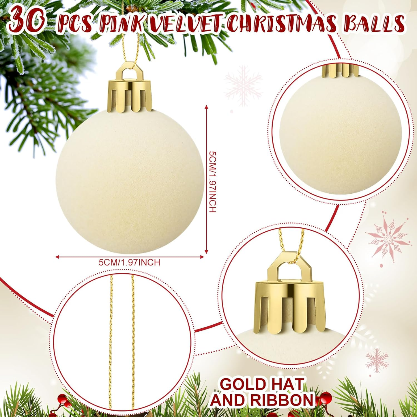 ✨Christmas sale 40% off✨🎄30 Pcs Christmas Velvet Balls