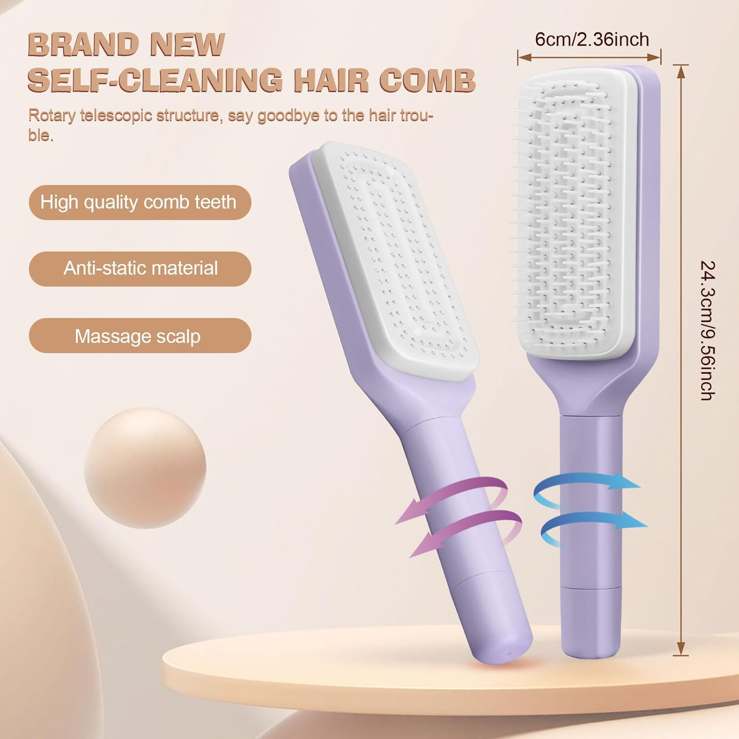 🔥 2025's Most Wanted Hair Tool: All-in-One Rotating Magic Comb
