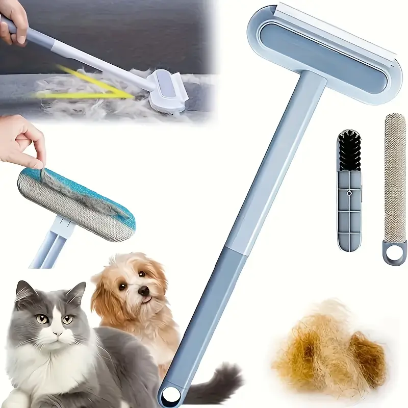 4-in-1 Pet Hair Remover 🐾 | Reusable Fur Brush for Furniture & Clothes