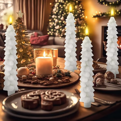 Funtery Flameless Taper Candles 🕯️✨ - 1 Set of 4 Pieces