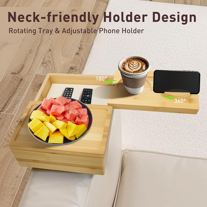 🌟 Ultimate Couch Companion Just Dropped! Clip-On Tray + 360° Phone Holder + Storage Box 📱🍕