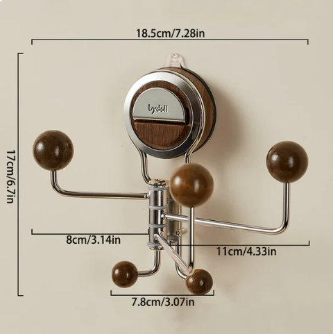 No-Drill Rotating Suction Hooks – Strong Hold, Easy Wall Installation