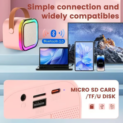 ✨Your Party, Unplugged! 🎤✨Mini Karaoke Machine with Wireless Microphones