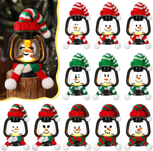 🎄Christmas Sale 49% OFF⛄ Snowman Lantern with Hats and Scarves
