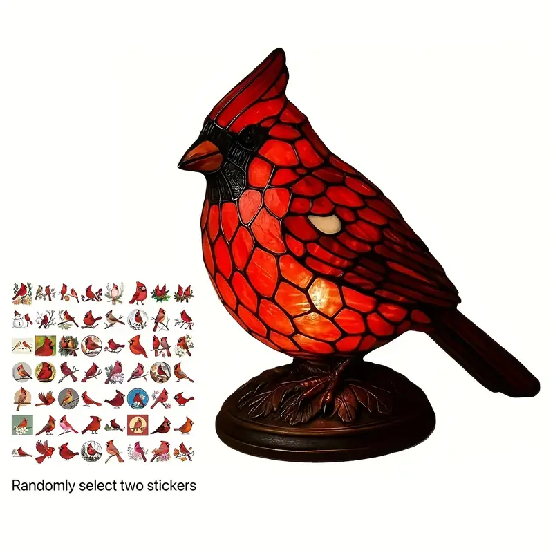 Cardinal Table Lamp 🐦 | Cozy Red Bird Decor for Bedroom & Living Room