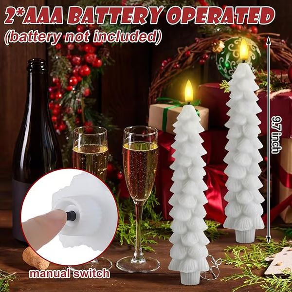 Funtery Flameless Taper Candles 🕯️✨ - 1 Set of 4 Pieces