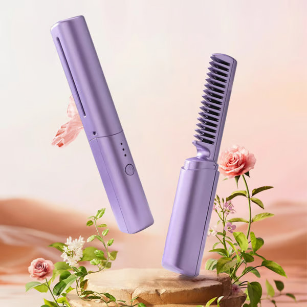 Wireless Straightening Brush 💇‍♀️ | 2-in-1 Straightener & Volumizer with Ionic Technology
