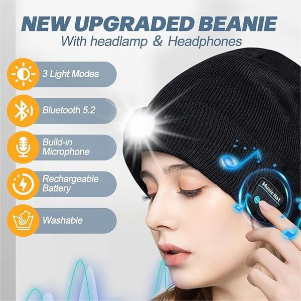 The Ultimate Winter Combo! 🧢✨ Beanie with Built-in LED Light & Bluetooth Music