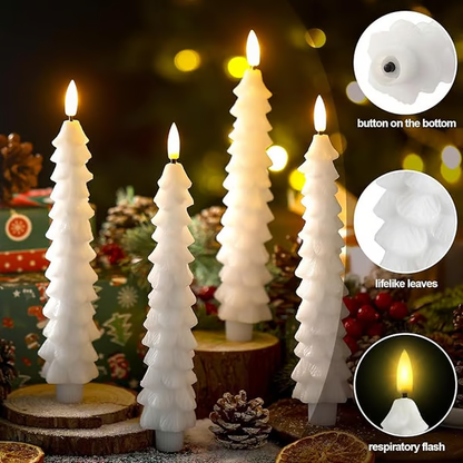 Funtery Flameless Taper Candles 🕯️✨ - 1 Set of 4 Pieces