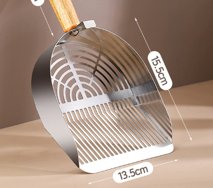 Cat Litter Scoop, Heavy-Duty 304 Stainless Steel with Deep Shovel & Hook | Durable, Rust-Proof & Fast Sifting 💎🔍