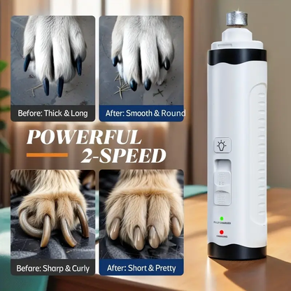🐾 Professional Pet Nail Grinder - Low Noise & LED Light 🐾