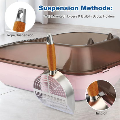 Cat Litter Scoop, Heavy-Duty 304 Stainless Steel with Deep Shovel & Hook | Durable, Rust-Proof & Fast Sifting 💎🔍