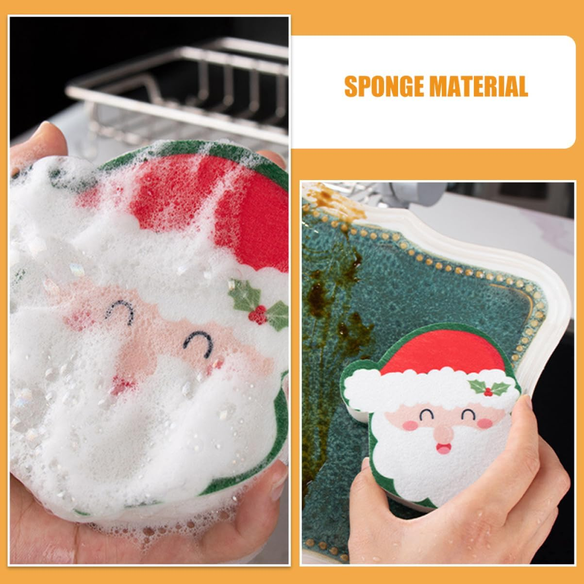 🎅Christmas sale 40% off🎅4pcs Christmas Dishwashing Sponges