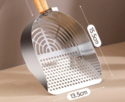 Cat Litter Scoop, Heavy-Duty 304 Stainless Steel with Deep Shovel & Hook | Durable, Rust-Proof & Fast Sifting 💎🔍