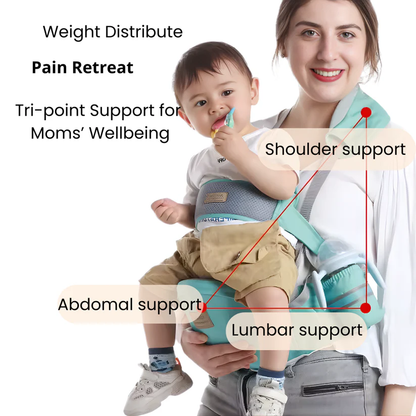 3-in-1 Hip Seat Carrier 👶 - with Detachable Diaper Bag & Storage Pouch