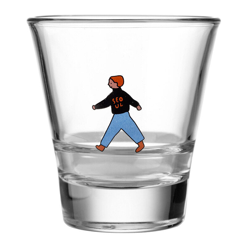 cartoon character glass water cup