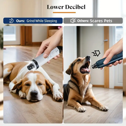 🐾 Professional Pet Nail Grinder - Low Noise & LED Light 🐾